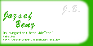 jozsef benz business card